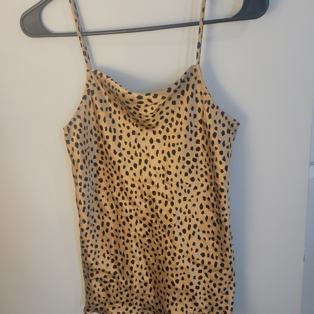 ATM 100% silk leopard camisole